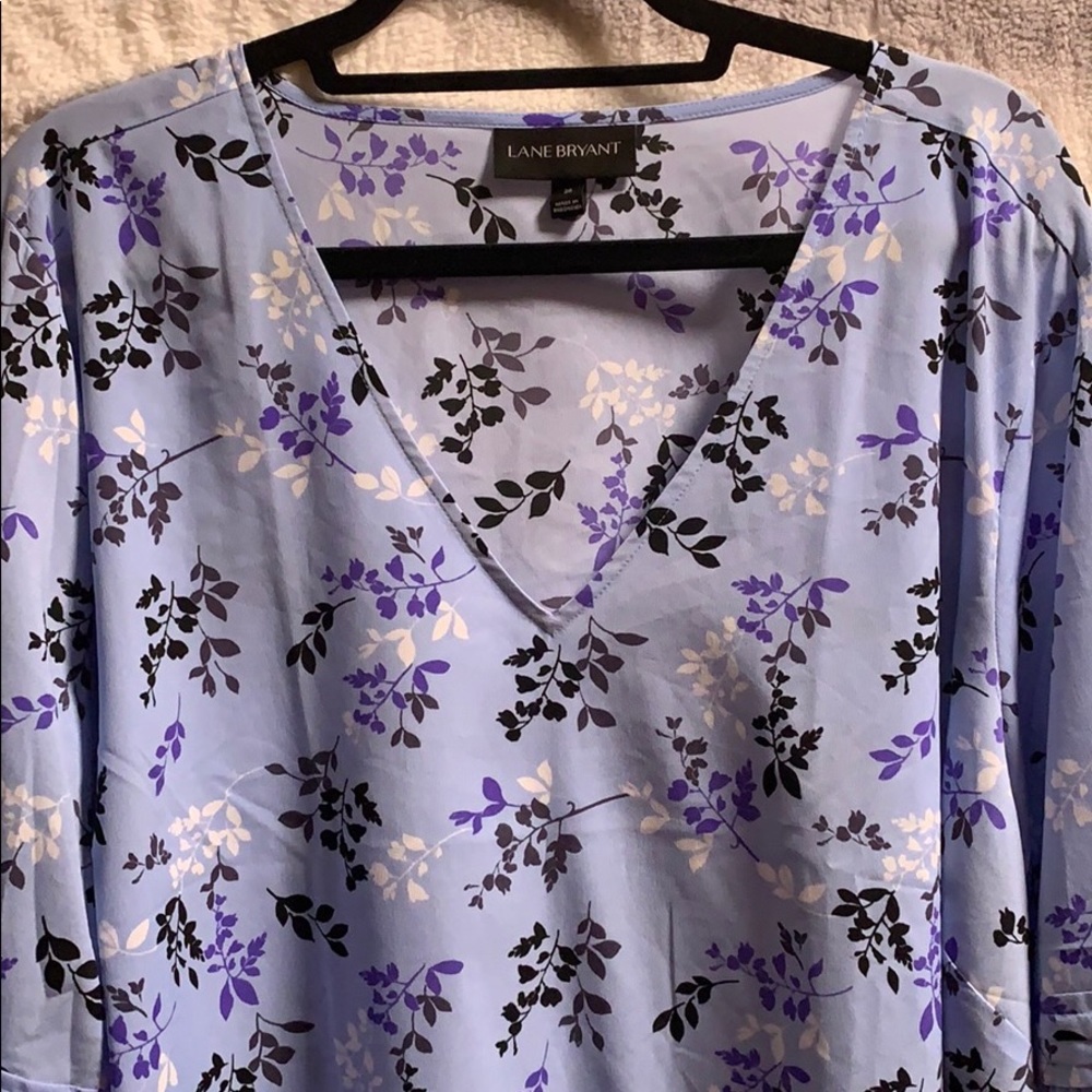 Lane Bryant blue floral blouse